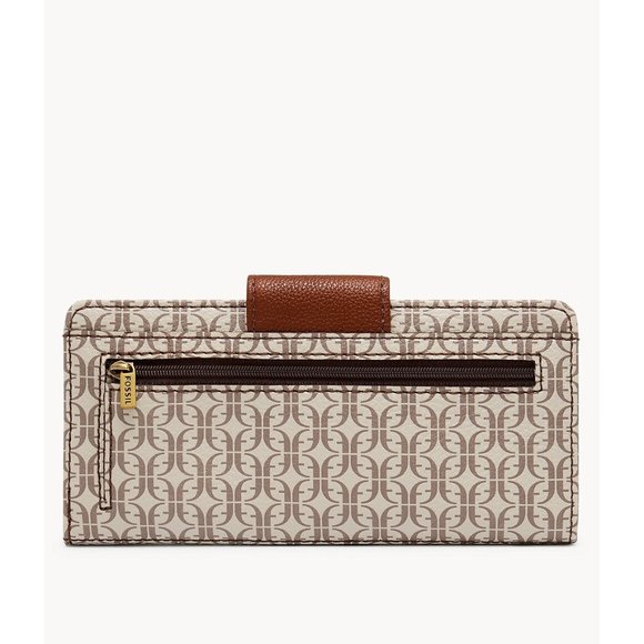 New Fossil Madison Tab Clutch Wallet Khaki Multi - Picture 4 of 4